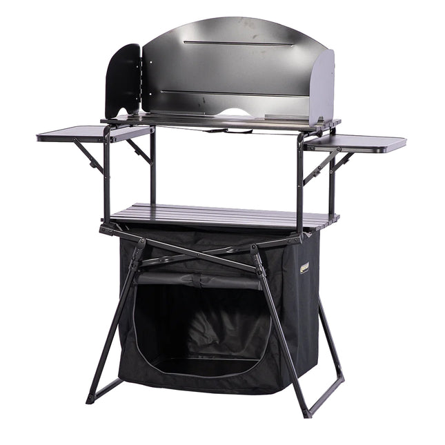 Portable outdoor kitchen stand perfect for camping and touring