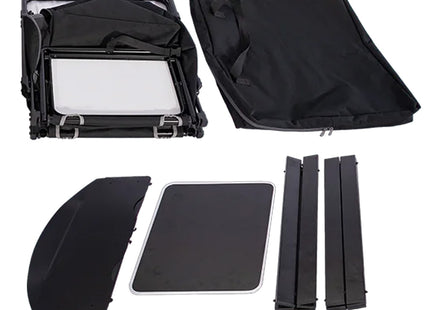 Basil kitchen stand folded with storage bag