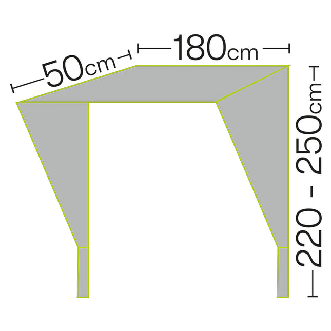 Dimensions of Quest Sparrowhawk 180cm Door Canopy