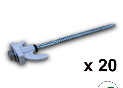 Samson Heavy Ground Screw Pegs and Drill Adapter (20 pack + Storage Box)