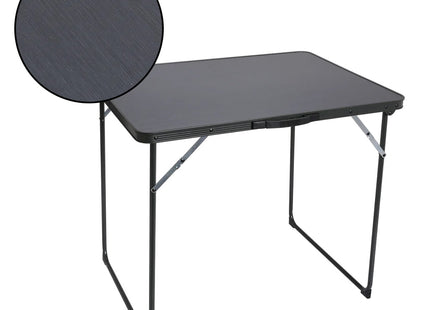Burford portable camping table set up outdoors – ideal for caravanning and picnics
