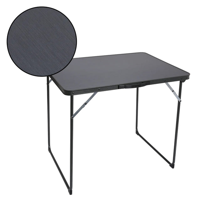 Burford portable camping table set up outdoors – ideal for caravanning and picnics