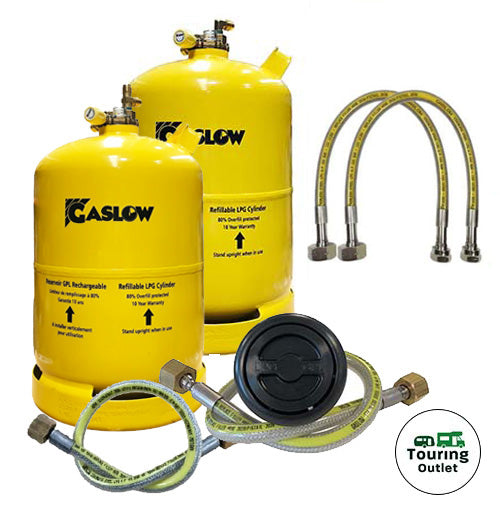 Twin Gaslow 11kg Cylinder Kit with Exterior Black Filler