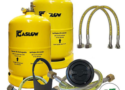 Twin Gaslow 11kg Cylinder Kit with in Locker Black Filler