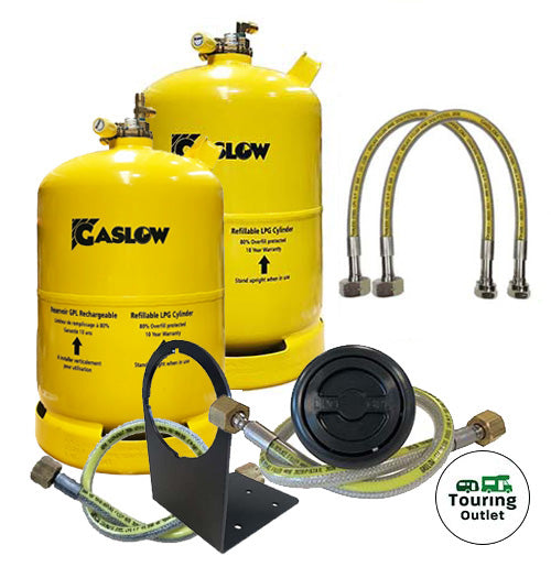 Twin Gaslow 11kg Cylinder Kit with in Locker Black Filler