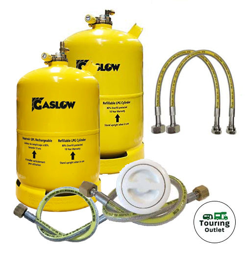 Twin Gaslow 11kg Cylinder Kit with Exterior White Filler