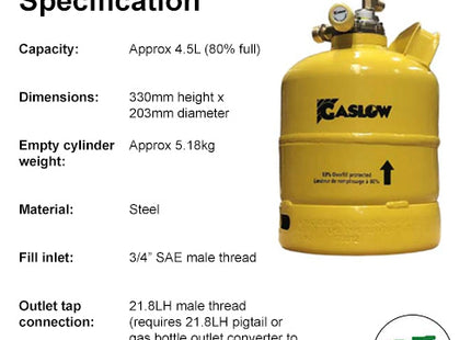 Twin Gaslow 2.7kg Cylinder Kit with Exterior Black Filler