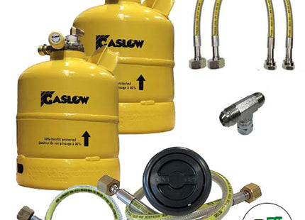 Twin Gaslow 2.7kg Cylinder Kit with Exterior Black Filler