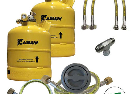 Twin Gaslow 2.7kg Cylinder Kit with Exterior Grey Filler