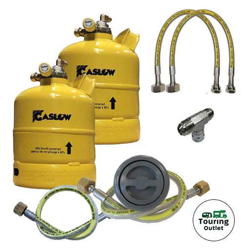 Twin Gaslow 2.7kg Cylinder Kit with Exterior Grey Filler