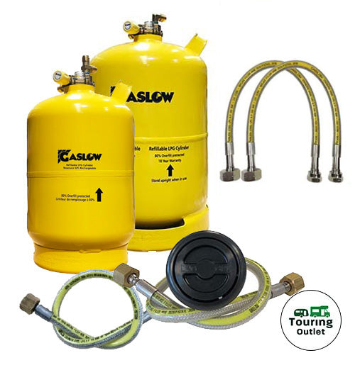 Twin Gaslow 6kg / 11kg Cylinder Kit with Exterior Black Filler