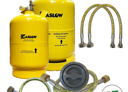 Twin Gaslow 6kg / 11kg Cylinder Kit with Exterior Grey Filler