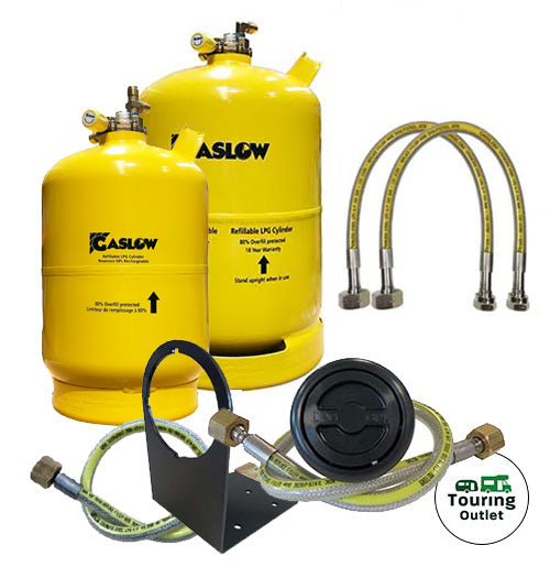 Twin Gaslow 6kg / 11kg Cylinder Kit with in Locker Black Filler