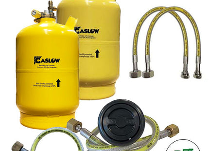 Twin Gaslow 6kg Cylinder Kit with Exterior Black Filler