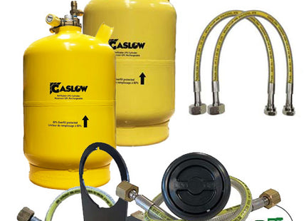 Twin Gaslow 6kg Cylinder Kit with in Locker Black Filler