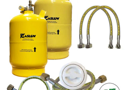 Twin Gaslow 6kg Cylinder Kit with Exterior White Filler