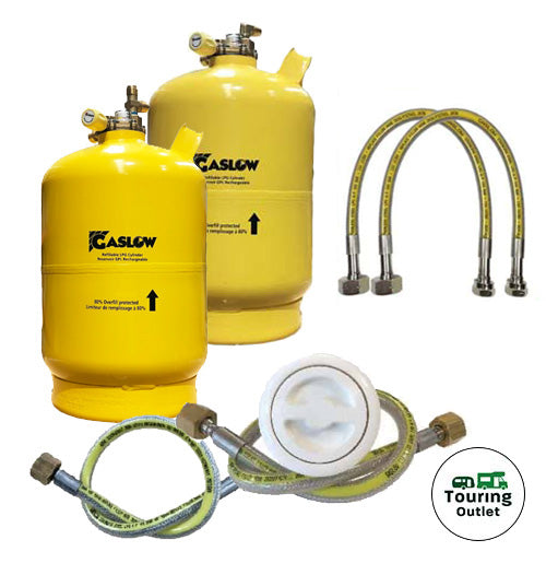 Twin Gaslow 6kg Cylinder Kit with Exterior White Filler